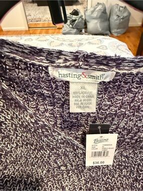 hasting & smith Purple Velvet Knit Sweater